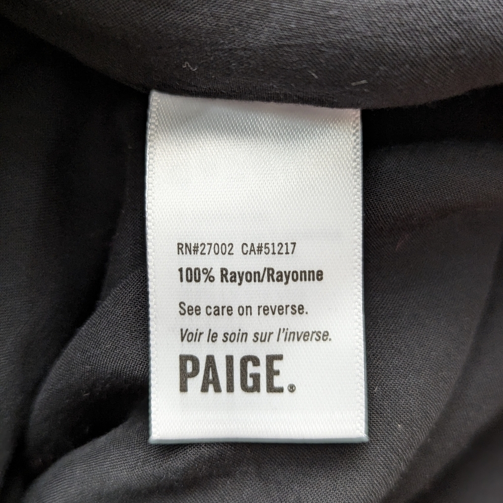 PAIGE Cristina Black Smocked Mini Dress Flutter Sleeve Tiered S - Picture 12 of 15